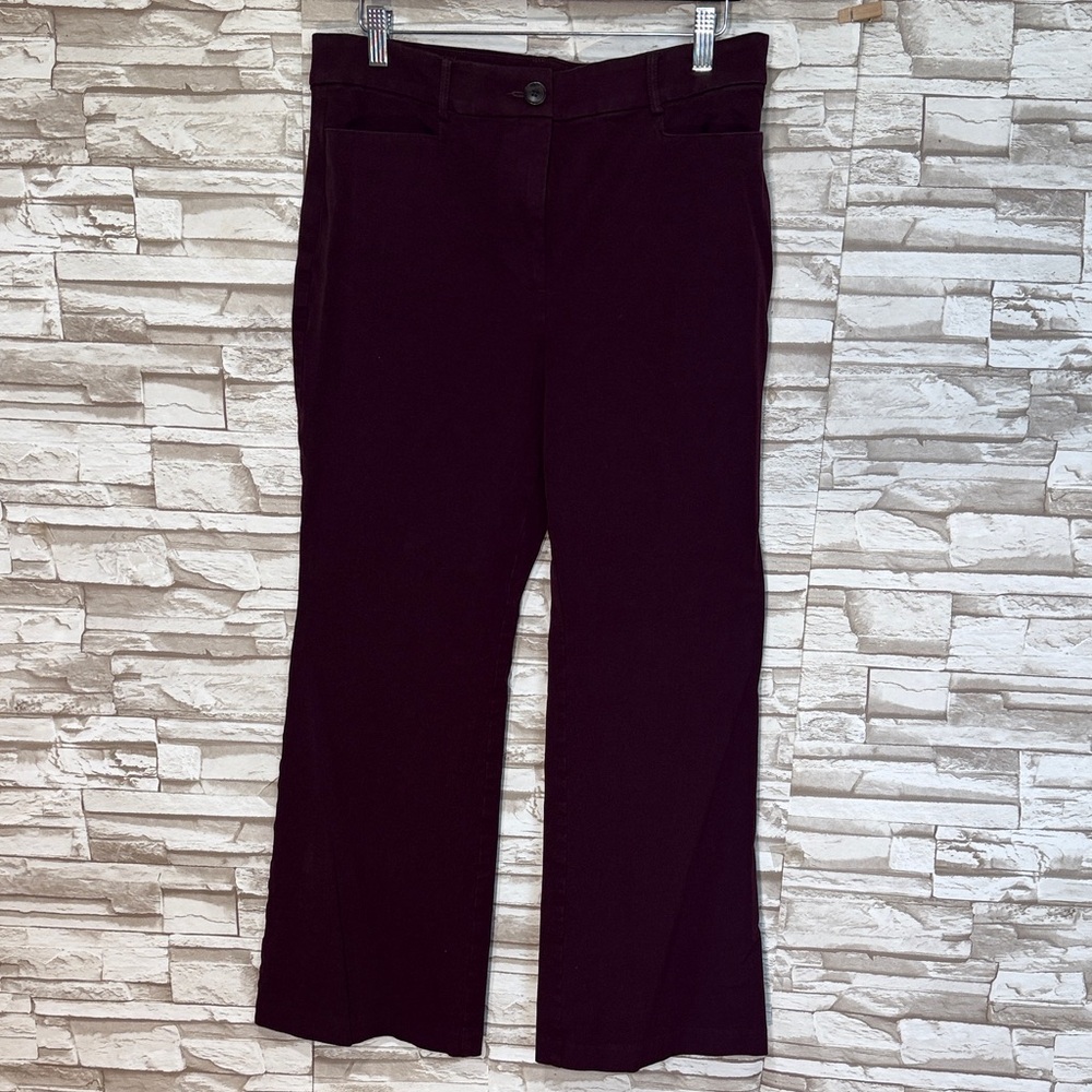 LOFT 12 Burgundy Sutton Flare Pants